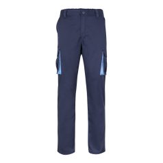   Pantaloni de twill cu buzunare multiple in doua tonuri, Unisex, 2502E12034, Velilla, Bumbac, Poliester, Albastru, 34