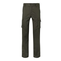   Pantaloni stretch cu buzunare multiple, Unisex, 2502E13068, Velilla, Bumbac, Poliester, Verde armata, 34