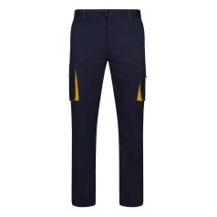   Pantaloni extensibili cu buzunare multiple, in doua tonuri, Unisex, 2502E11516, Velilla, Bumbac, Poliester, Albastru, 38