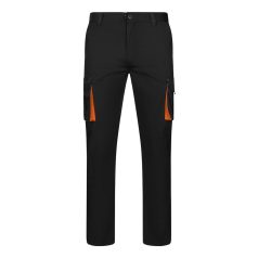   Pantaloni extensibili cu buzunare multiple, in doua tonuri, Unisex, 2502E11652, Velilla, Bumbac, Poliester, Negru, 40