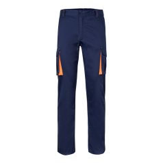   Pantaloni extensibili cu buzunare multiple, in doua tonuri, Unisex, 2502E11537, Velilla, Bumbac, Poliester, Albastru, 46