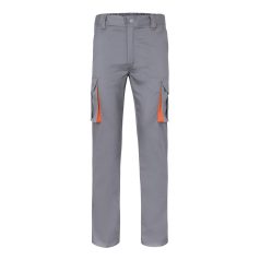   Pantaloni extensibili cu buzunare multiple, in doua tonuri, Unisex, 2502E11587, Velilla, Bumbac, Poliester, Gri, 40