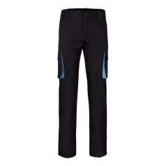   Pantaloni extensibili cu buzunare multiple, in doua tonuri, Unisex, 2502E11658, Velilla, Bumbac, Poliester, Negru, 42