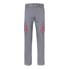   Pantaloni extensibili cu buzunare multiple, in doua tonuri, Unisex, 2502E11619, Velilla, Bumbac, Poliester, Gri, 54