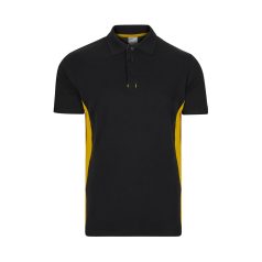   Tricou polo pique bicolor cu maneca scurta, Unisex, 2502E13441, Velilla, Bumbac, Poliester, Negru, 3XL