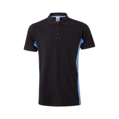   Tricou polo pique bicolor cu maneca scurta, Unisex, 2502E13438, Velilla, Bumbac, Poliester, Negru, 2XL