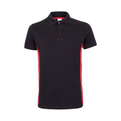   Tricou polo pique bicolor cu maneca scurta, Unisex, 2502E13464, Velilla, Bumbac, Poliester, Negru, XL