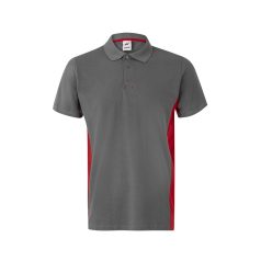   Tricou polo pique bicolor cu maneca scurta, Unisex, 2502E13404, Velilla, Bumbac, Poliester, Gri, 2XL