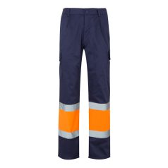   Pantaloni din twill bicolor cu buzunare multiple, Unisex, 2502E13140, Velilla, Poliester, Bumbac, Albastru, S