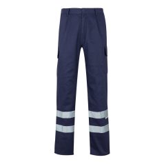   Pantaloni din twill cu buzunare multiple, Unisex, 2502E11020, Velilla, Poliester, Bumbac, Albastru, S