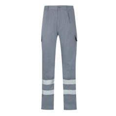   Pantaloni din twill cu buzunare multiple, Unisex, 2502E11024, Velilla, Poliester, Bumbac, Gri, L