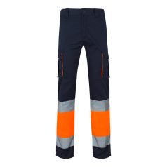   Pantaloni elastici cu buzunare multiple, in doua tonuri, Unisex, 2502E13978, Velilla, Bumbac, Poliester, Albastru, L