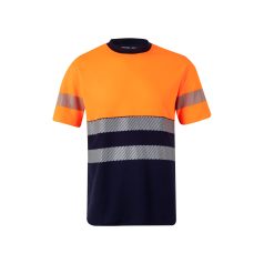   Tricou pique bicolor, Unisex, 2502E11089, Velilla, Bumbac, Poliester, Albastru, 2XL