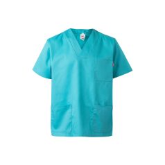   Tunica medicala din twill cu maneci scurte, Unisex, 2502E12243, Velilla, Poliester, Bumbac, Albastru turcoaz, 2XL