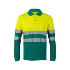   Tricou polo pique bicolor, Unisex, 2502E13108, Velilla, Bumbac, Poliester, Verde, 3XL