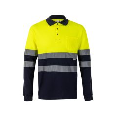   Tricou polo pique in doua tonuri, Unisex, 2502E13081, Velilla, Bumbac, Poliester, Albastru, 4XL