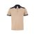 Tricou polo pique stretch bicolor cu maneci scurte, Unisex, 2502E13707, Velilla, Poliester, Elastan, Bej, 2XL