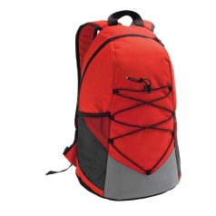   Rucsac sport casual cu buzunare laterale din plasa, 250x420x180 mm, Everestus, 20SEP1190, Poliester 600D, Rosu