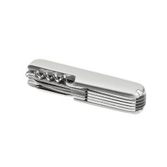   Multifunction pocket knife, Stainless steel and plastic, Satin silver