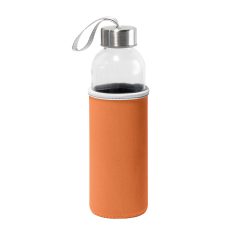 Sports bottle, Glass and stainless steel, Orange