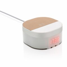 Aria 5W Wireless Charging Digital Clock, white ABS white