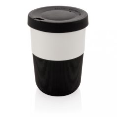   Cana de cafea 380 ml, fara melamina, Everestus, 20IAN351, Plastic, Silicon, Negru