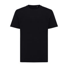   Tricou cu maneca scurta, la baza gatului, Casual, Unisex, iqoniq, 2410E19344, Bumbac, Negru, XXS