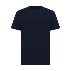   Tricou cu maneca scurta, la baza gatului, Casual, Unisex, iqoniq, 2410E19356, Bumbac, Albastru navy, XXS