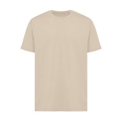   Tricou cu maneca scurta, la baza gatului, Casual, Unisex, iqoniq, 2410E19350, Bumbac, Crem dessert, XXL