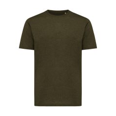   Tricou cu maneca scurta, la baza gatului, Casual, Unisex, iqoniq, 2410E19434, Bumbac, Kaki, XXL