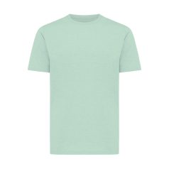   Tricou cu maneca scurta, la baza gatului, Casual, Unisex, iqoniq, 2410E19405, Bumbac, Verde mint, L