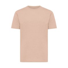   Tricou cu maneca scurta, la baza gatului, Casual, Unisex, iqoniq, 2410E19458, Bumbac, Portocaliu peach, L