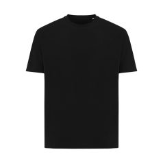   Tricou cu maneca scurta, la baza gatului, Casual, Unisex, iqoniq, 2410E19474, Bumbac, Negru, XXS