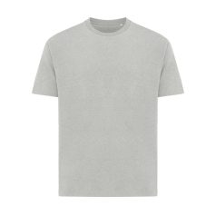   Tricou cu maneca scurta, la baza gatului, Casual, Unisex, iqoniq, 2410E19511, Bumbac, Gri, 4XL