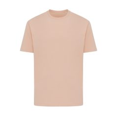   Tricou cu maneca scurta, la baza gatului, Casual, Unisex, iqoniq, 2410E19562, Bumbac, Portocaliu peach, 5XL