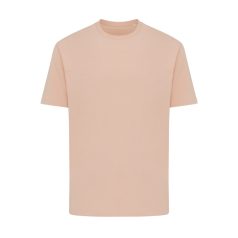   Tricou cu maneca scurta, la baza gatului, Casual, Unisex, iqoniq, 2410E19570, Bumbac, Portocaliu peach, XXS