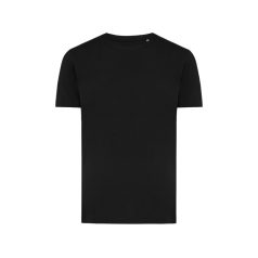   Tricou cu maneca scurta, la baza gatului, Casual, Unisex, iqoniq, 2410E19137, Bumbac, Negru, 4XL