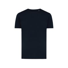   Tricou cu maneca scurta, la baza gatului, Casual, Unisex, iqoniq, 2410E19280, Bumbac, Albastru navy, 4XL