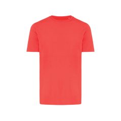   Tricou cu maneca scurta, la baza gatului, Casual, Unisex, iqoniq, 2410E19265, Bumbac, Rosu luscious, L