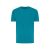 Tricou cu maneca scurta, la baza gatului, Casual, Unisex, iqoniq, 2410E19337, Bumbac, Verde verdigris, L