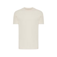   Tricou cu maneca scurta, la baza gatului, Casual, Unisex, iqoniq, 2410E19278, Bumbac, Crem natur, XXL