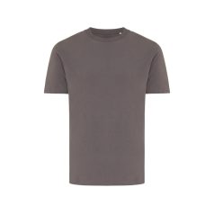   Tricou cu maneca scurta, la baza gatului, Casual, Unisex, iqoniq, 2410E19129, Bumbac, Gri anthracite, L