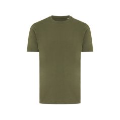   Tricou cu maneca scurta, la baza gatului, Casual, Unisex, iqoniq, 2410E19209, Bumbac, Kaki, XXL