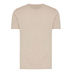   Tricou cu maneca scurta, la baza gatului, Casual, Unisex, iqoniq, 2410E19239, Bumbac, Natur light, XXL