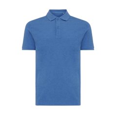   Tricou cu maneca scurta, Polo, Casual, Unisex, iqoniq, 2410E19648, Bumbac, Albastru heather, XXL