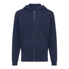   Hanorac cu gluga, casual, Unisex, iqoniq, 2410E18307, Bumbac, Albastru navy, XXS