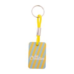 Woody Plus D custom keyring, Wood, yellow, 35×130 mm