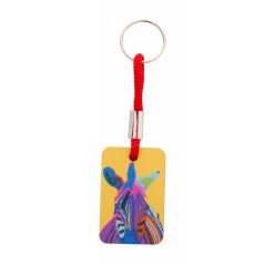 Woody Plus D custom keyring, Wood, red, 35×130 mm