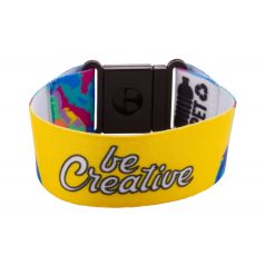   Mojo RPET custom bracelet, Recycled PET polyester, white, ø50×20 mm