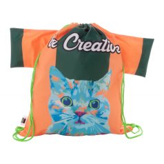   CreaDraw T RPET custom drawstring bag, 190T recycled PET polyester, green, 610×460 mm